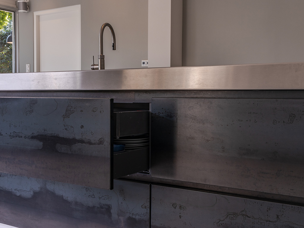onderhoud dichtheid lijn Blauw staal keuken van Ferro Design Keukens