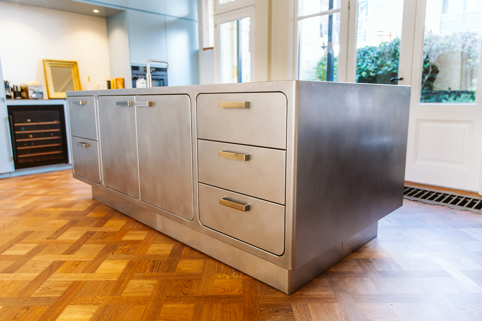 Blauw staal keuken van Ferro Design Keukens